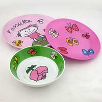 Dinette - Set de 3 Assiettes Ma Rose