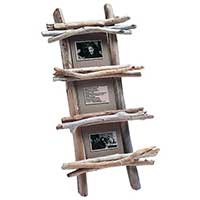 Cadre bois flottés x3 vertical