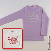 Tee-shirt ML - Père/Mère Parme/Argent